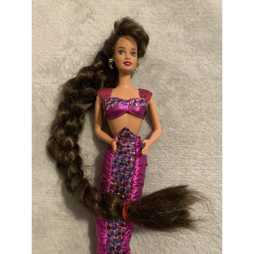 Vintage Jewel Hair Mermaid Teresa Barbie Doll Mattel 1995 With Earrings Outfit